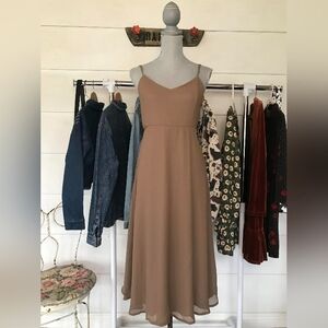 Show Me Your MuMu Light Brown Maxi Dress Women's Size Medium
